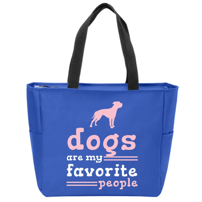 Dogs Are My Favorite People American Bulldog Meaningful Gift Zip Tote Bag