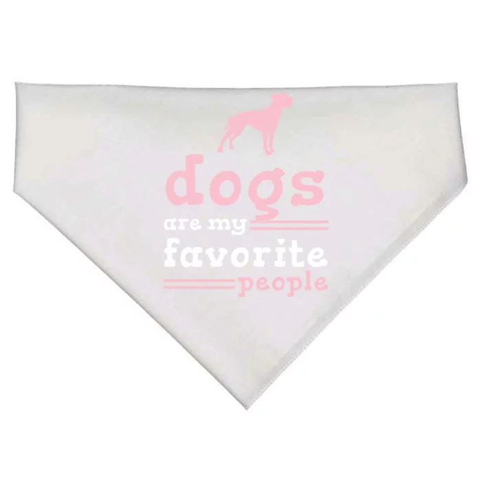 Dogs Are My Favorite People American Bulldog Meaningful Gift USA-Made Doggie Bandana