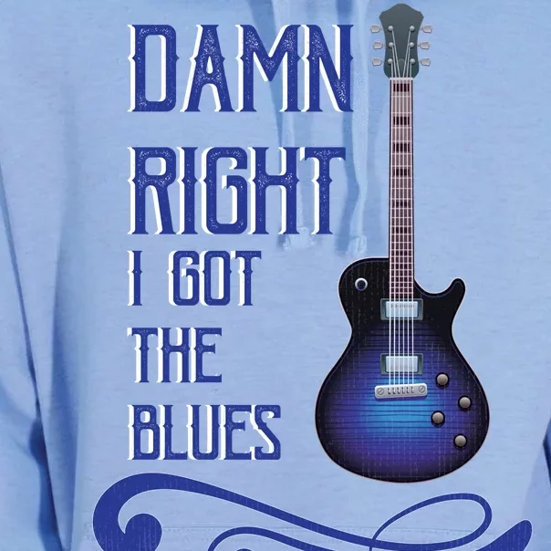 Damn Right I Got The Blues Guitar Unisex Surf Hoodie