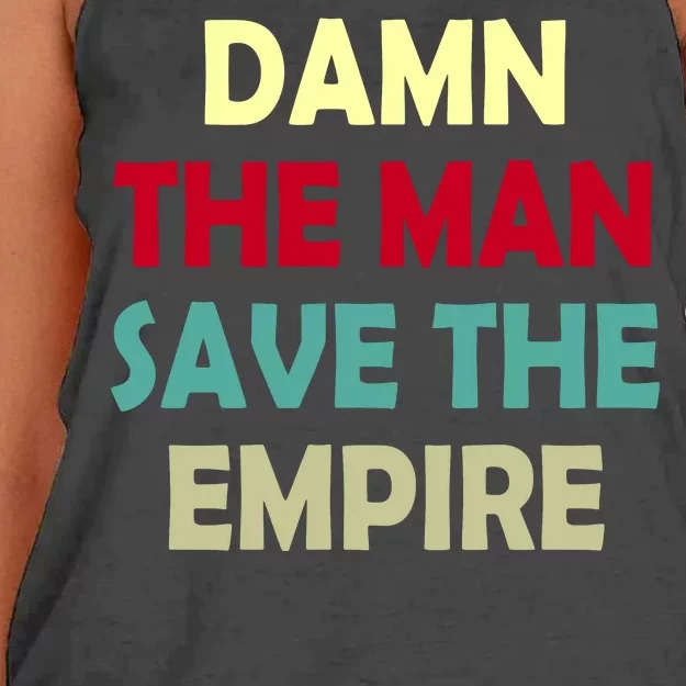 Damn The Man Save The Empire Women's Knotted Racerback Tank