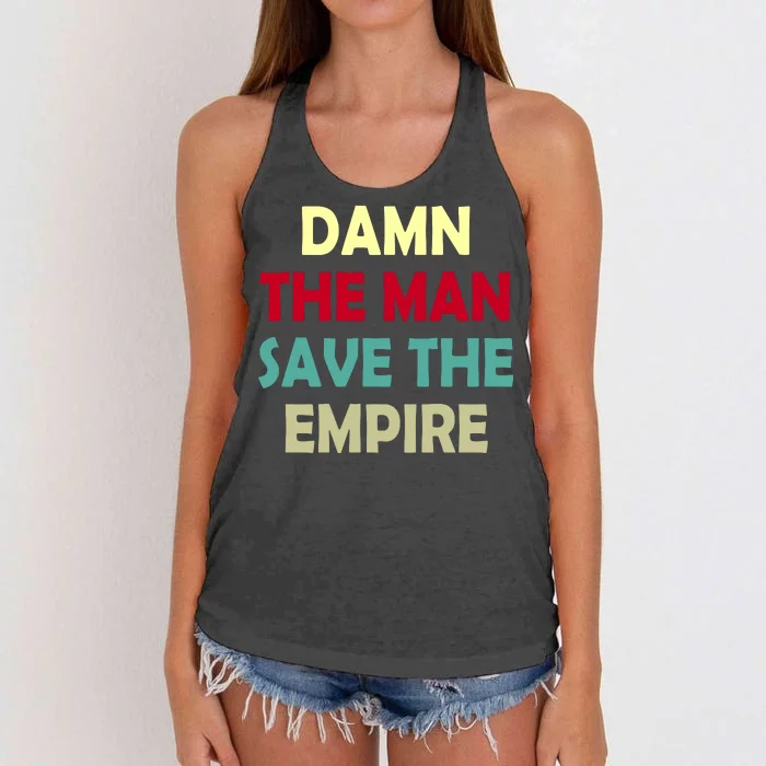 Damn The Man Save The Empire Women's Knotted Racerback Tank