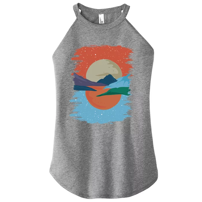 Day And Night Lake Gift Nature Outdoor Hiking Travel Adventure Funny Gift Women’s Perfect Tri Rocker Tank