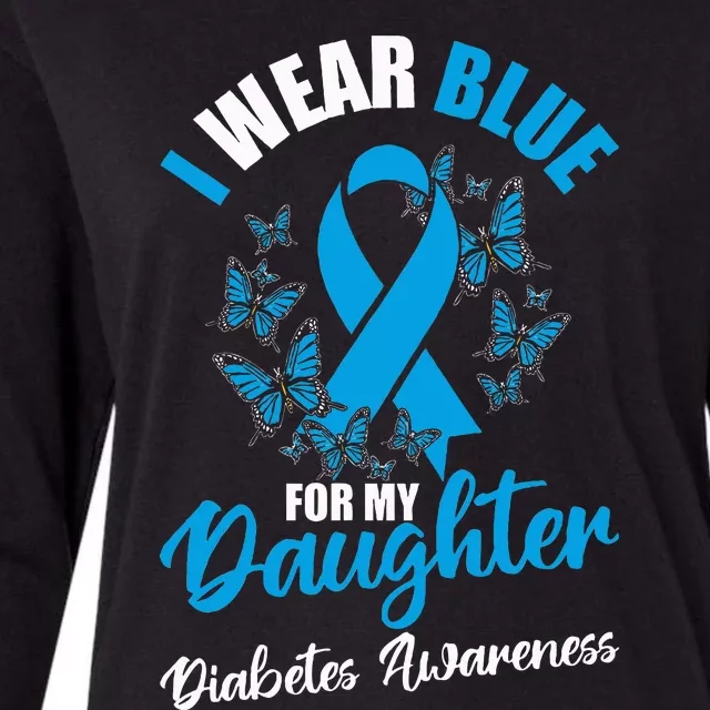 Diabetes Awareness November I Wear Blue For My Daughter Womens Cotton Relaxed Long Sleeve T-Shirt