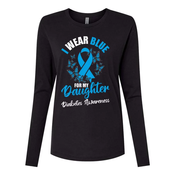 Diabetes Awareness November I Wear Blue For My Daughter Womens Cotton Relaxed Long Sleeve T-Shirt