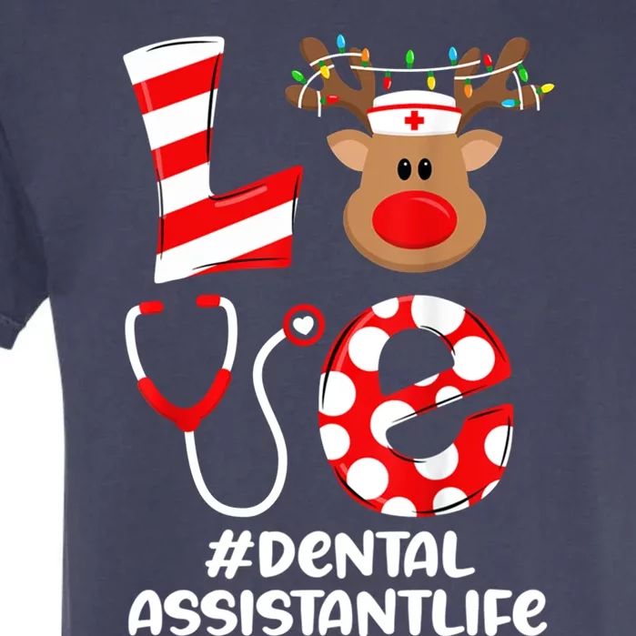 Dental Assistant Nurse Christmas Cute Scrub Top Love Gift Garment-Dyed Heavyweight T-Shirt