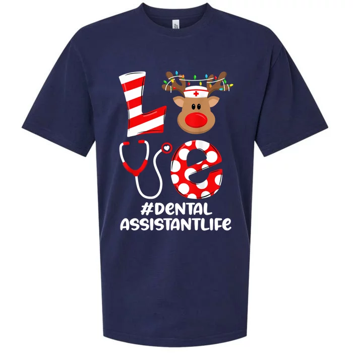 Dental Assistant Nurse Christmas Cute Scrub Top Love Gift Sueded Cloud Jersey T-Shirt