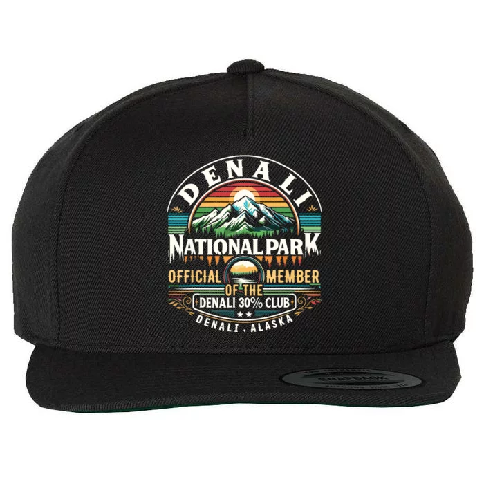 Denali Alaska National Park Official Member Of The Denali 30 Percent Club Wool Snapback Cap