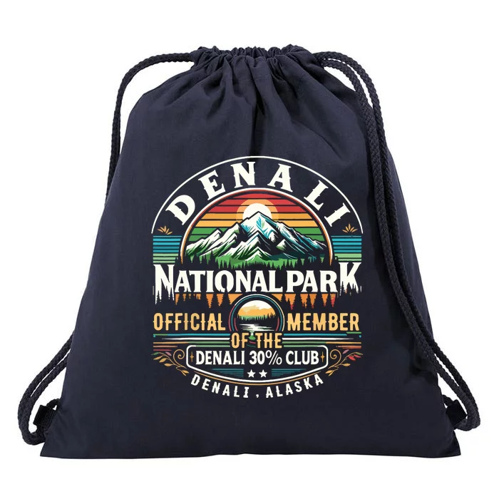 Denali Alaska National Park Official Member Of The Denali 30 Percent Club Drawstring Bag