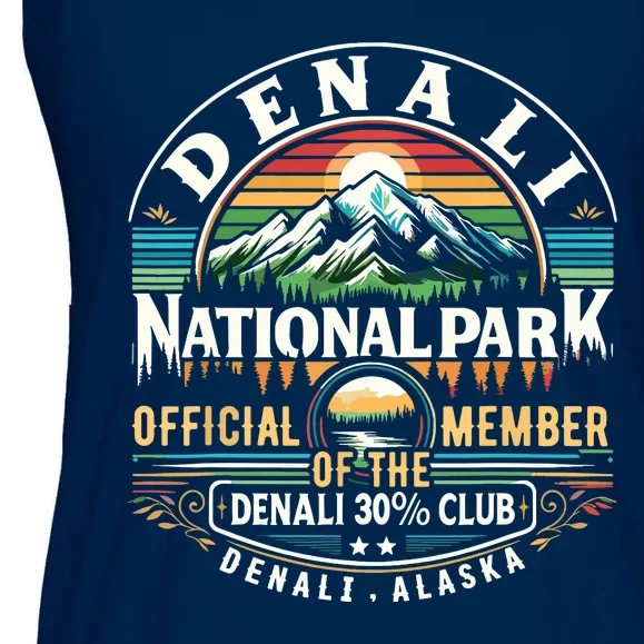 Denali Alaska National Park Official Member Of The Denali 30 Percent Club Ladies Essential Flowy Tank