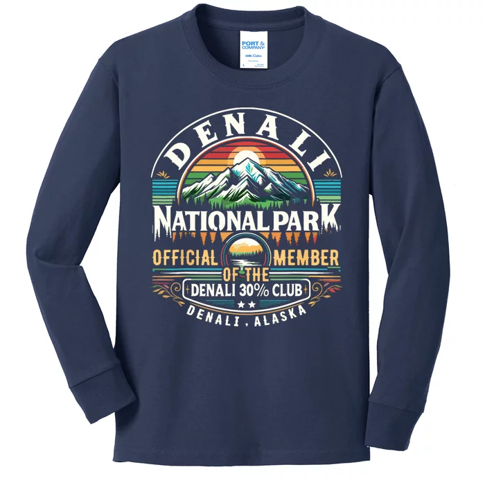 Denali Alaska National Park Official Member Of The Denali 30 Percent Club Kids Long Sleeve Shirt