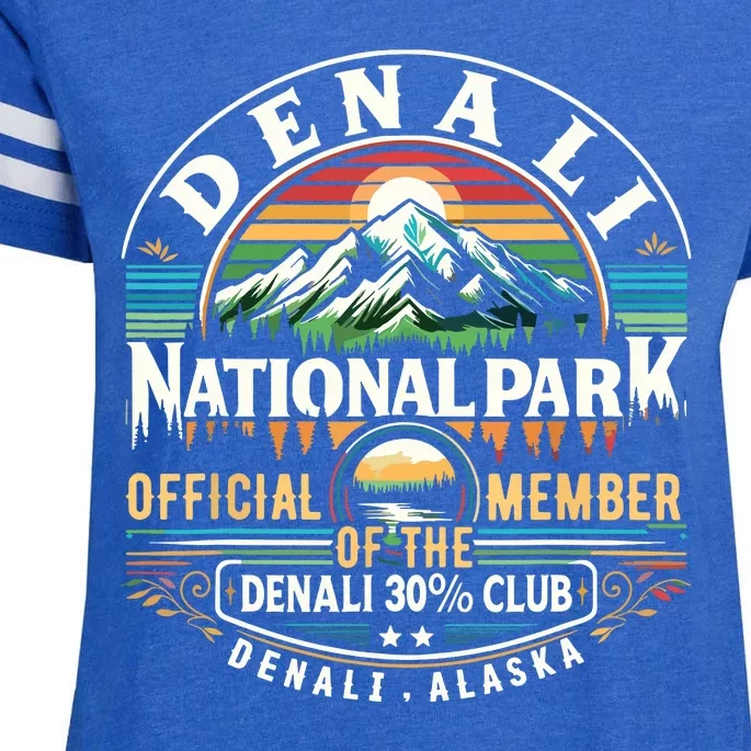 Denali Alaska National Park Official Member Of The Denali 30 Percent Club Enza Ladies Jersey Football T-Shirt