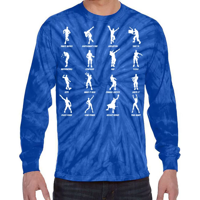 Dance Emotes Tie-Dye Long Sleeve Shirt