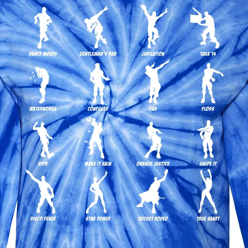 Dance Emotes Tie-Dye Long Sleeve Shirt