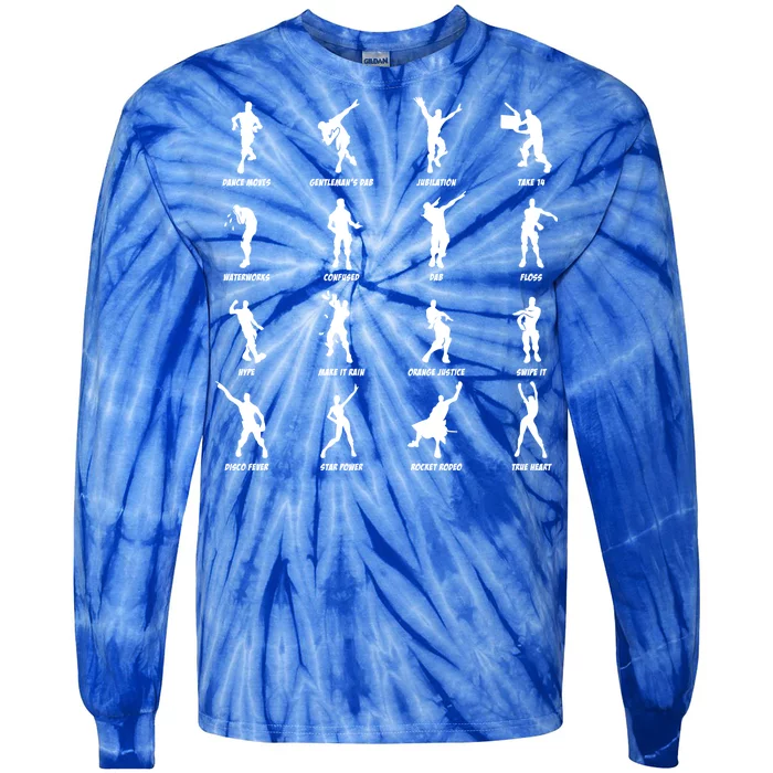 Dance Emotes Tie-Dye Long Sleeve Shirt