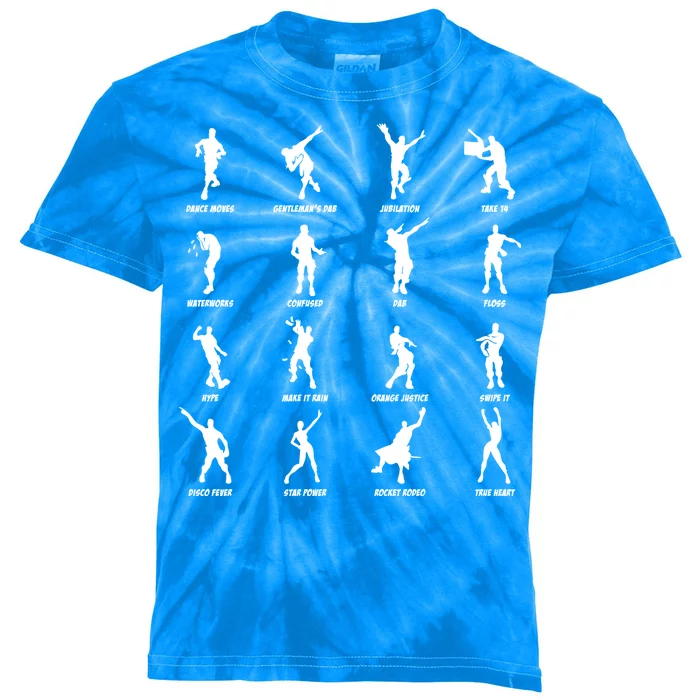 Dance Emotes Kids Tie-Dye T-Shirt