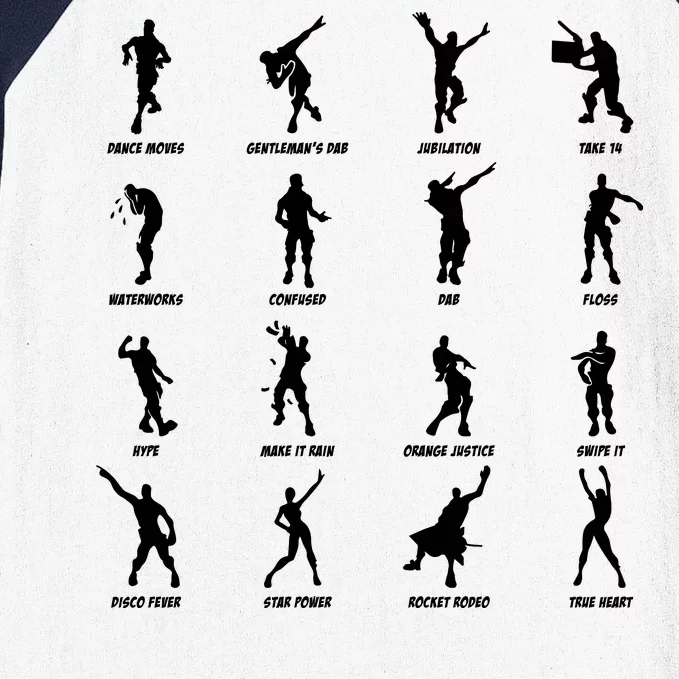 Dance Emotes Baseball Sleeve Shirt