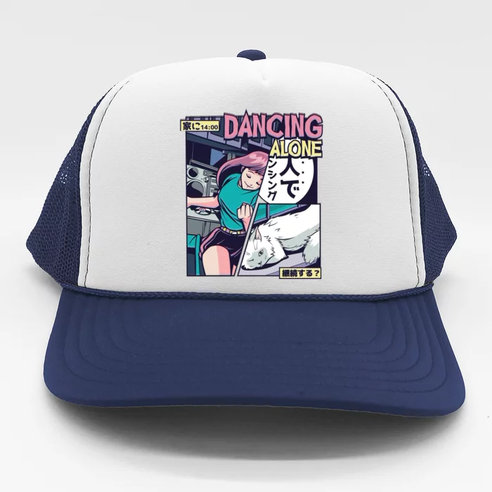 Dancing Alone Anime Trucker Hat