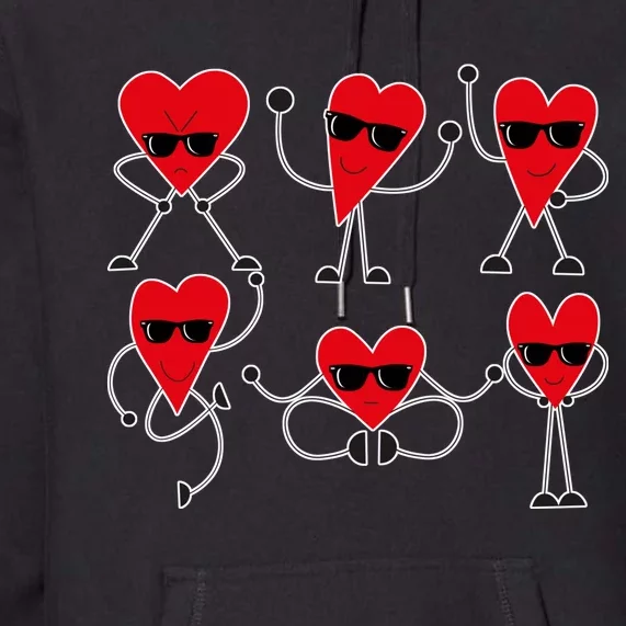 Dancing Hearts Dance Challenge Valentines Day Premium Hoodie