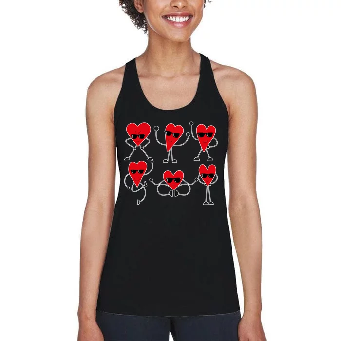 Dancing Hearts Dance Challenge Valentines Day Women's Racerback Tank