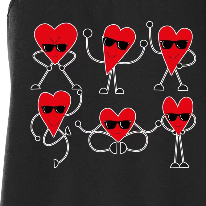 Dancing Hearts Dance Challenge Valentines Day Women's Racerback Tank