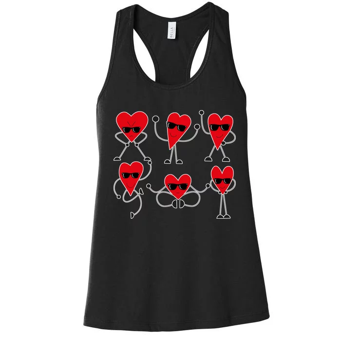 Dancing Hearts Dance Challenge Valentines Day Women's Racerback Tank