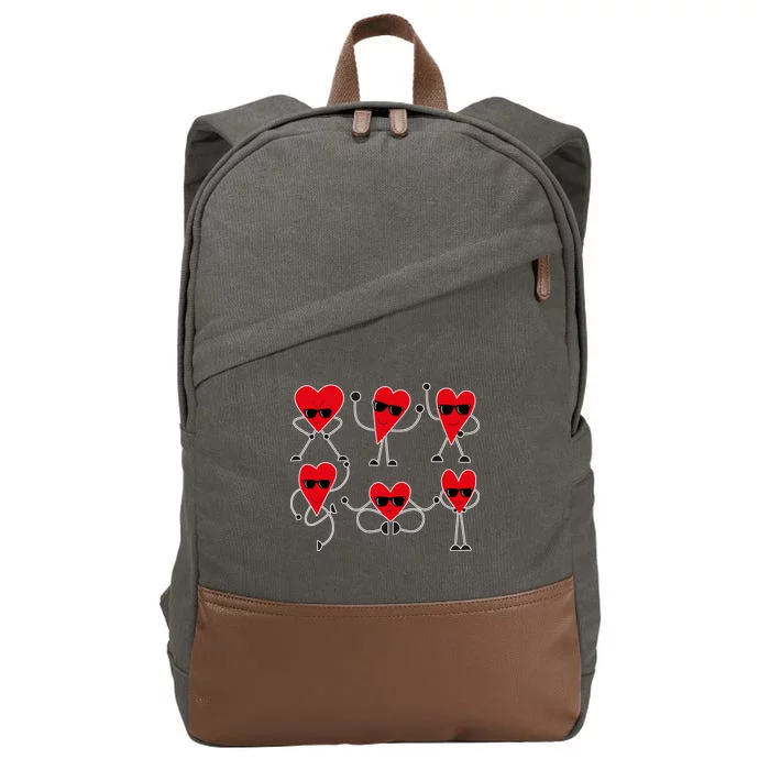 Dancing Hearts Dance Challenge Valentines Day Cotton Canvas Backpack