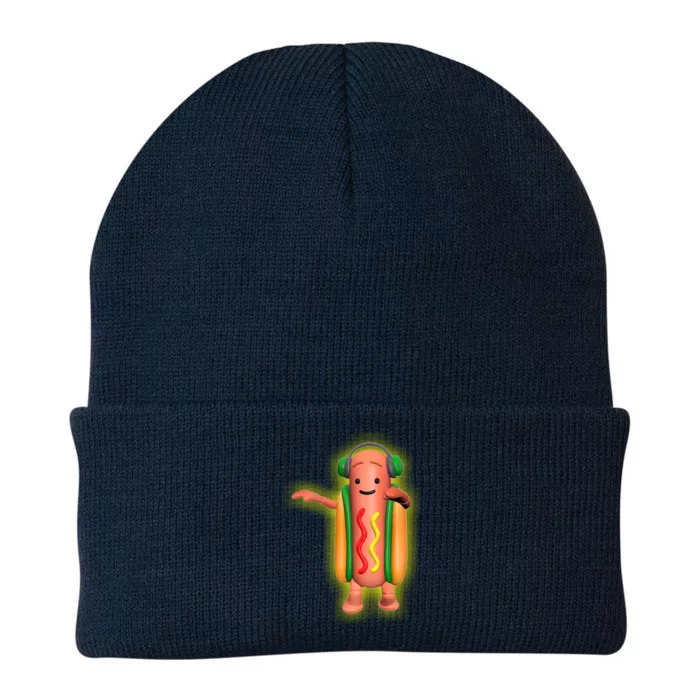 Dancing Hot Dog Funny Filter Meme Knit Cap Winter Beanie