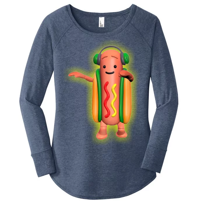 Dancing Hot Dog Funny Filter Meme Women's Perfect Tri Tunic Long Sleeve Shirt