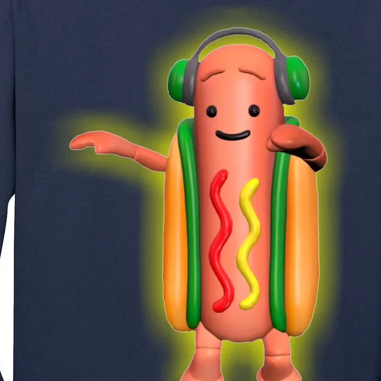 Dancing Hot Dog Funny Filter Meme Tall Long Sleeve T-Shirt