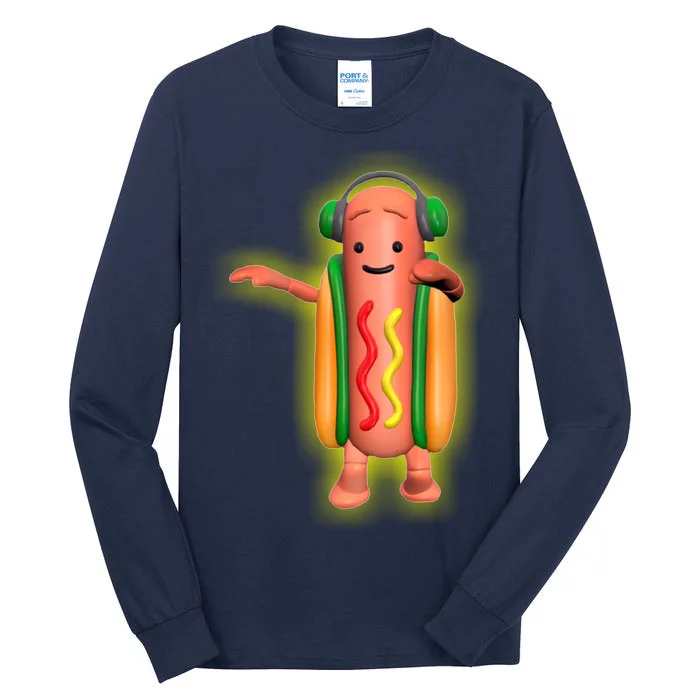 Dancing Hot Dog Funny Filter Meme Tall Long Sleeve T-Shirt