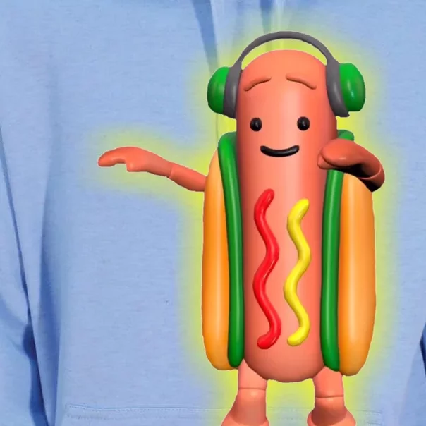 Dancing Hot Dog Funny Filter Meme Unisex Surf Hoodie