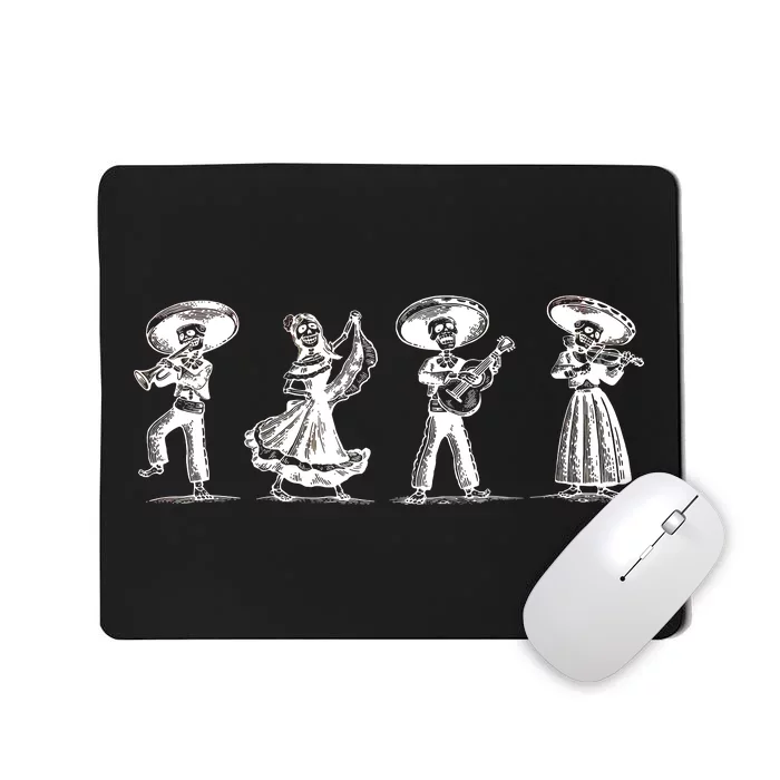 Dancing Mexican Skeletons Playing Music Mousepad