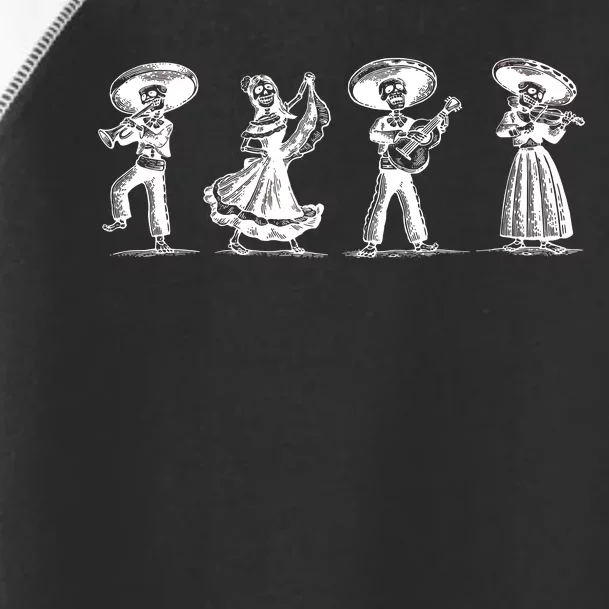 Dancing Mexican Skeletons Playing Music Toddler Fine Jersey T-Shirt