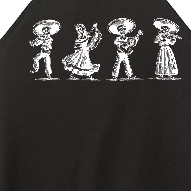 Dancing Mexican Skeletons Playing Music Women’s Perfect Tri Rocker Tank