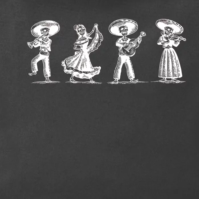 Dancing Mexican Skeletons Playing Music Zip Tote Bag