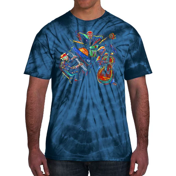 Dancing Skeleton Music Band Tie-Dye T-Shirt