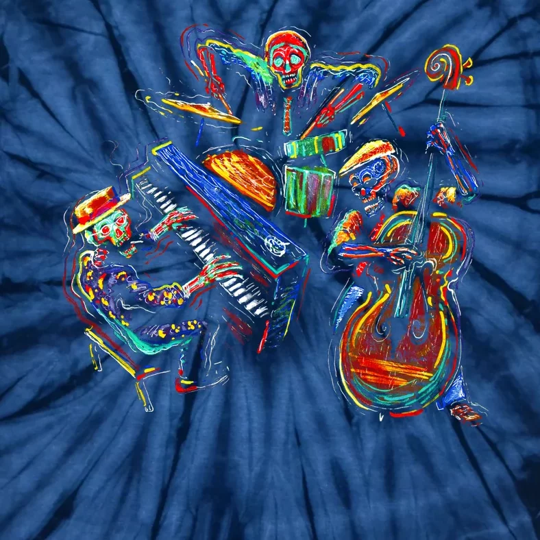 Dancing Skeleton Music Band Tie-Dye T-Shirt