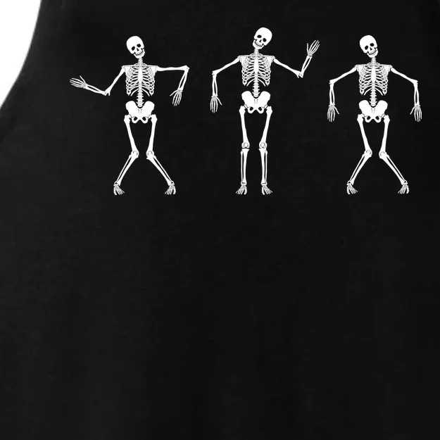 Dancing Skeletons Cute Halloween Ladies Tri-Blend Wicking Tank