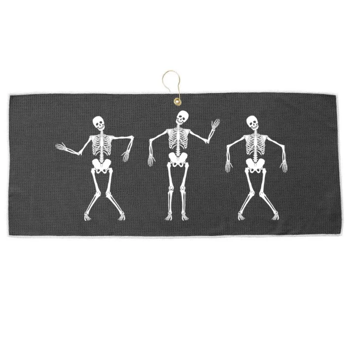 Dancing Skeletons Cute Halloween Large Microfiber Waffle Golf Towel