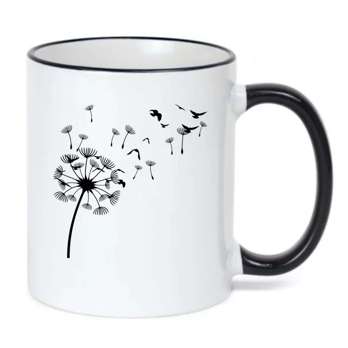 Dandelion Birds Black Color Changing Mug