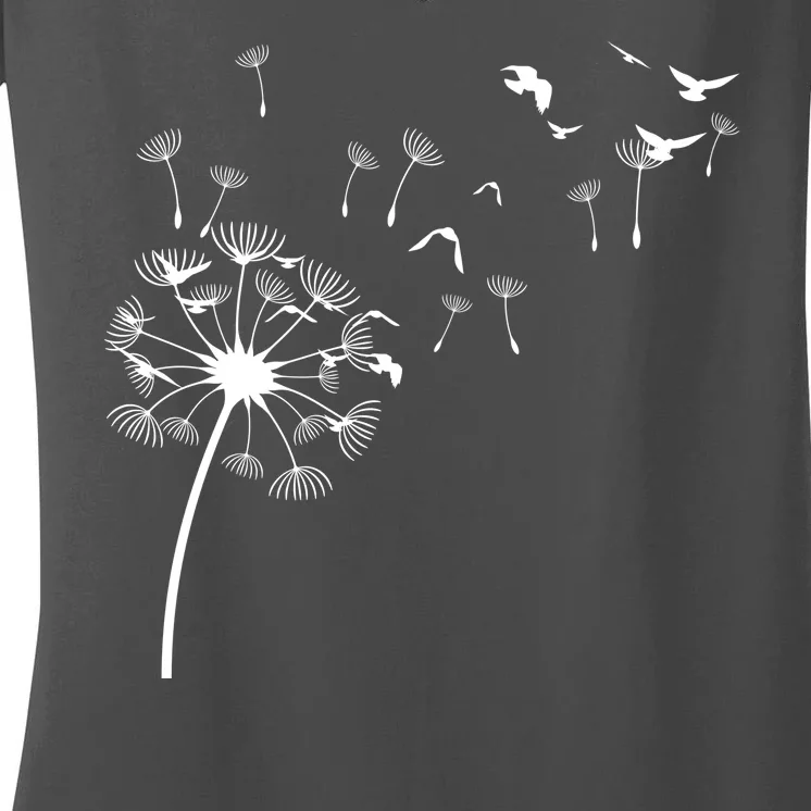 Dandelion Birds Women's V-Neck T-Shirt