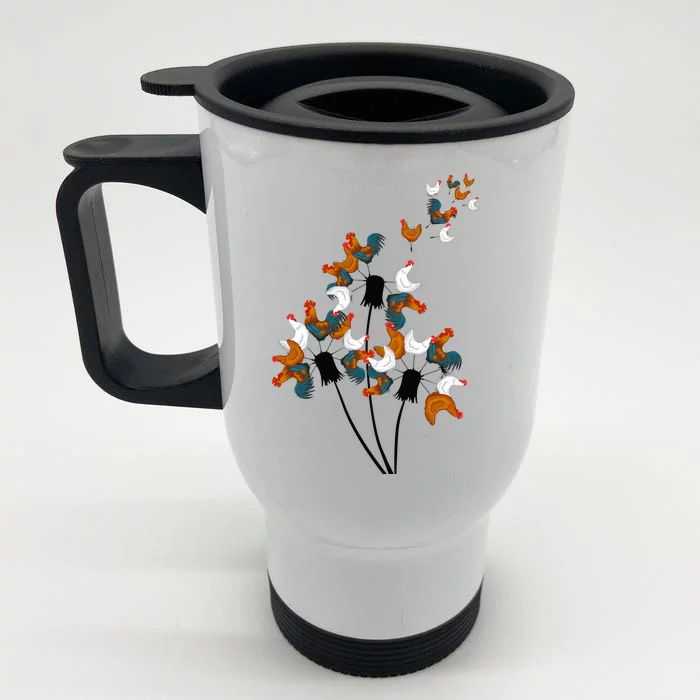 Dandelion Chicken Front & Back Stainless Steel Travel Mug