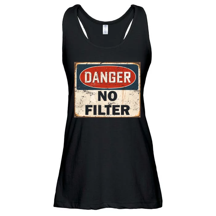 Danger No Filter Warning Ladies Essential Flowy Tank