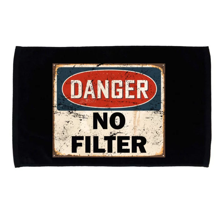 Danger No Filter Warning Microfiber Hand Towel