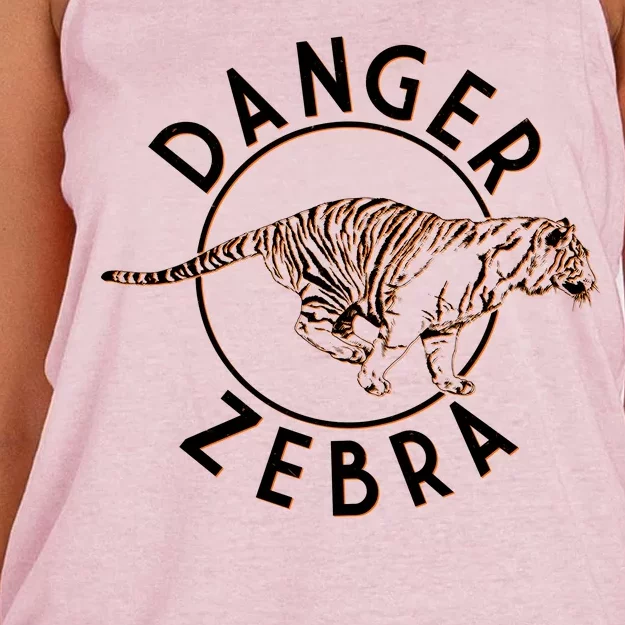 Danger Zebra Women's Knotted Racerback Tank