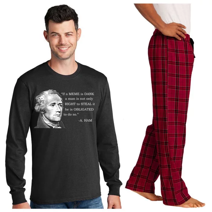 Dank Memes Alexander Hamilton A. Ham Quote Long Sleeve Pajama Set