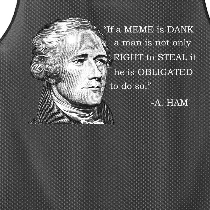 Dank Memes Alexander Hamilton A. Ham Quote Mesh Reversible Basketball Jersey Tank