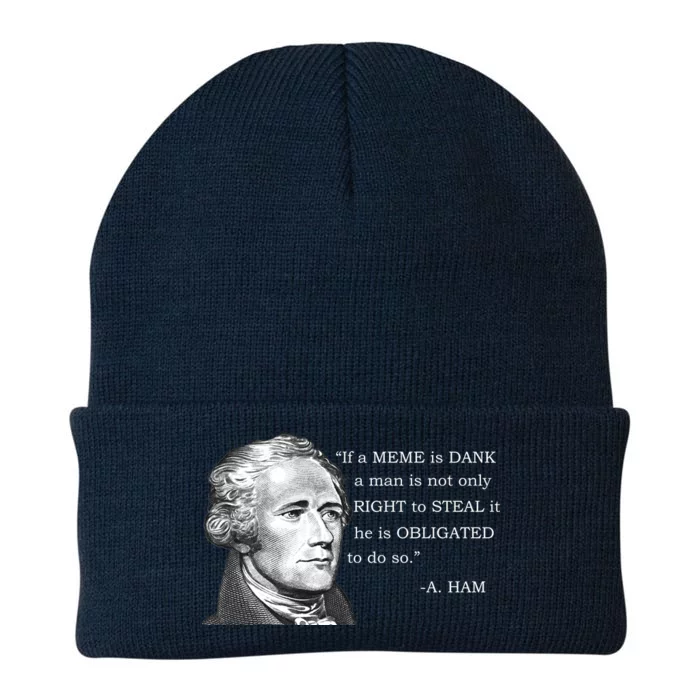 Dank Memes Alexander Hamilton A. Ham Quote Knit Cap Winter Beanie