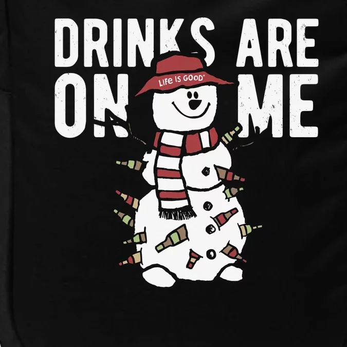 Drinks Are On Me Snowman Funny Christmas Impact Tech Backpack