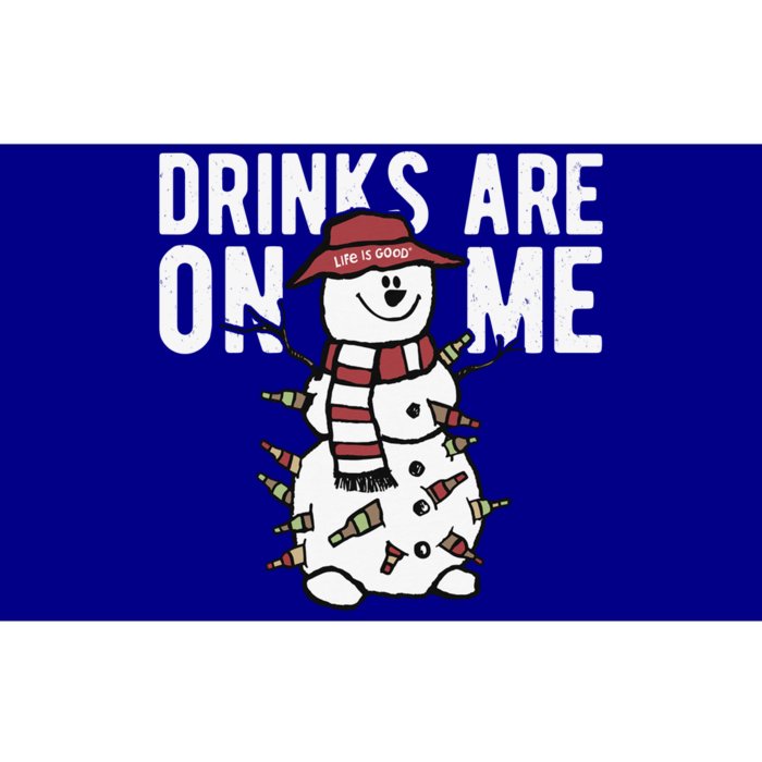 Drinks Are On Me Snowman Funny Christmas Bumper Sticker